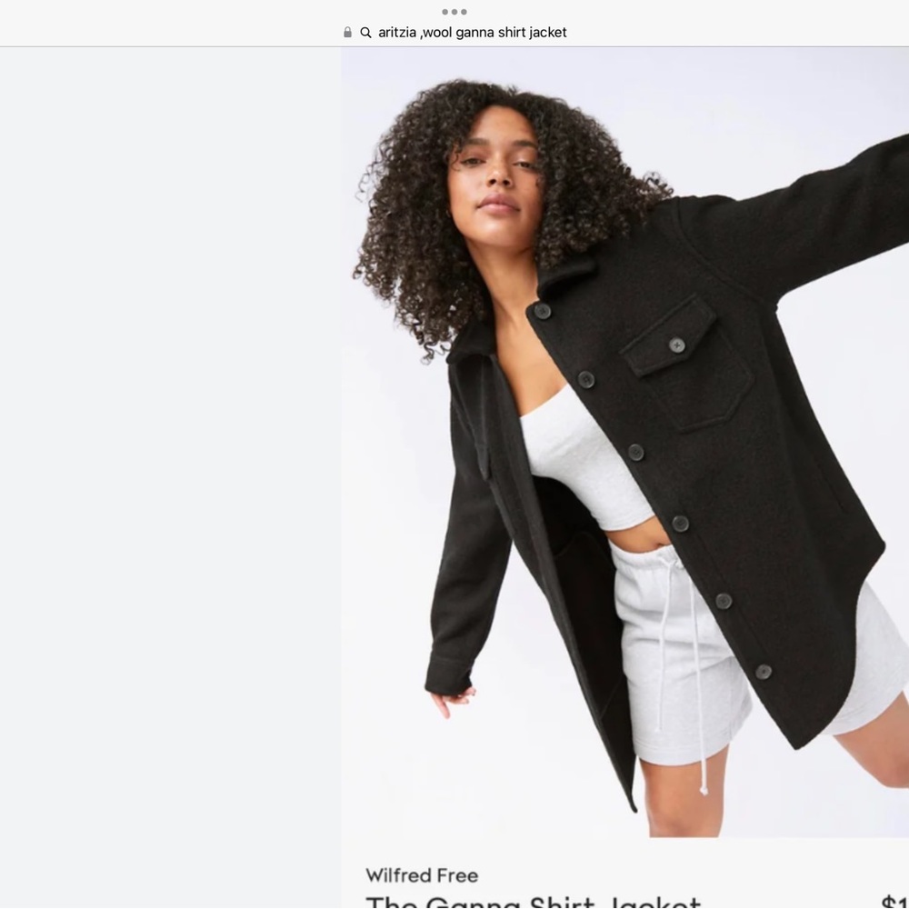 ARITZIA WILFRED FREE The Ganna Merino Wool Shirt Jacket Shacket